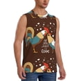 thumbnail image 2 of Fotbe Rooster And Chicken Men's Camiseta sin Mangas Estampada para Hombres, Playera Casual para Gimnasio, Entrenamiento, Playa-Medium, 2 of 7