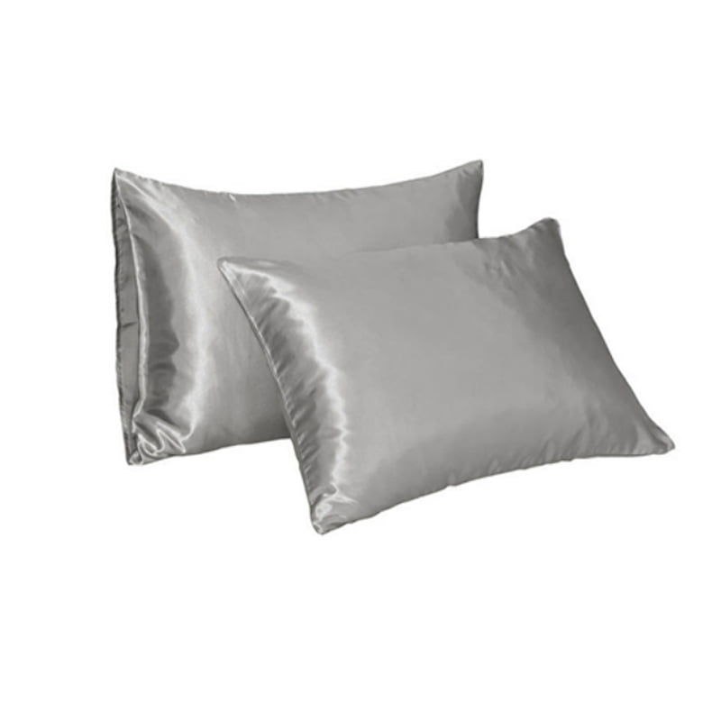 Details about   Set of 2 Soft Silk Pillowcase Satin Pillow Cases Cushion Covers Queen Standard 