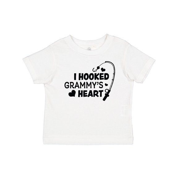 Inktastic I Hooked Grammy's Heart with Fishing Rod Boys or Girls Baby T-Shirt