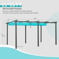 thumbnail image 2 of TOTAL Outdoor 11’ X 16’ Outdoor Retractable Pergola with Weather-Resistant Canopy Aluminum Pergola Patio Grill Gazebo for Garden Lawn(Lake Blue), 2 of 8