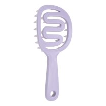 Unique Bargains 1 Pc Long Handle Hollow Hair Shampoo Brush for Head Massage 7.09"x3.15"x0.87" Purple