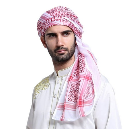 Muslim Islamic Mens Long Hijab Caps Hats Head Wrap Scarf Shawl