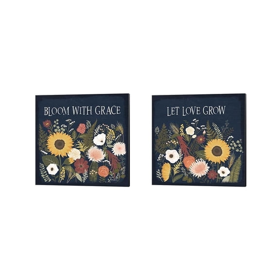 Laura Marshall 'Autumn Romance B' Canvas Art (Set of 2)