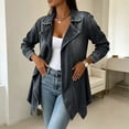 thumbnail image 6 of Xinoom Women Long Sleeve Lapel Waterfall Open Front Jacket, Asymmetric Draped Hem Lightweight Coat, Stitch Detail Casual Loose Fit For Daily Going‑Out Outerwear Dark Gray,M, 6 of 6