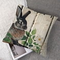 thumbnail image 7 of nygtbtfer 2Pack Vintage Stripe Spring Easter Rabbits Cute Pillow Covers Rustic Farm Animals Rabbit Plants Leaves Throw Pillow Cushion Case Cover for Home Sofa  (PV-Rabbits) 24x24in, 7 of 7