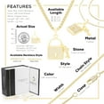 thumbnail image 2 of BEBERLINI Women Lock Pendant Necklace Set 14K Gold Filled Rope Chain CZ Charm Jewelry 20", 2 of 7