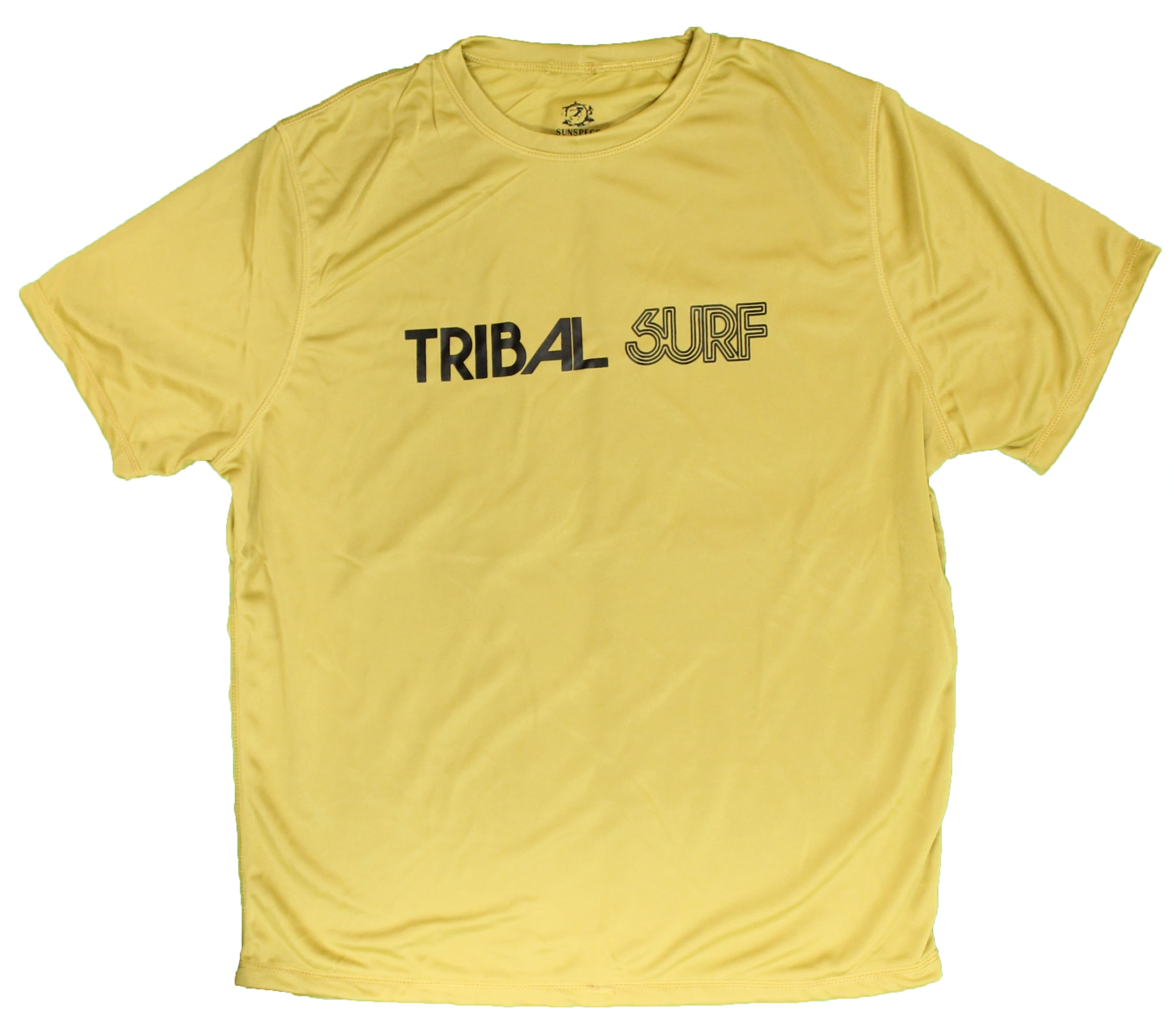 Tribal Surf Men's Short Sleeve Loosefit Fast Dry Rash Guard (Gold