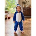thumbnail image 4 of RUINIXCW Toddler Baby Dinosaur Jumpsuit Long Sleeve Halloween Hooded Romper, 4 of 8