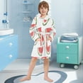 thumbnail image 5 of FORMRS Niños Bathrobe Unisex Hooded Robe Soft Plush Pajamas Sleepwear, Size 2-3T, Watermelon Pattern, 5 of 7