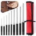 thumbnail image 1 of 9 Pcs Roll Pin Punch Set with Pouch, Metal Pin Removal Tool with Knurled Handle, Removing Repair Tool for Automotive Watch Jewelry Craft Repair, 1 of 7
