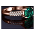 thumbnail image 4 of Jewelrypalace Cushion Cut 1.8ct Nano Russian Simulated Emerald Solitaire Engagement Ring 925 Sterling Silver Rose Gold Plated, 4 of 5