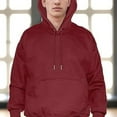 thumbnail image 3 of Men's Fleece Poly/Cotton Hoodie Birthday Gift Hooded Pullover Sweatshirt for Men, Medium, Burgundy, 3 of 5