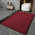 thumbnail image 6 of Taotanxi Non-Slip Bath Mat With Rubber-Backing, Braided Absorbent Machine Washable Thin Rug for Bathroom Floor, Quick Dry, Fits Under Door, 17''x24'' Red, 6 of 6
