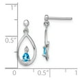 thumbnail image 2 of FB Jewels Sterling Silver Rhodium-plated Swiss Blue Topaz & Diamond Post Earrings, 2 of 2