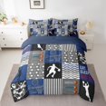 thumbnail image 2 of Erosebridal Basketball Bedding Sets Twin Size,Sports Theme Comforter Sets With Sheets,Blue Gray Plaid Bed In A Bag Twin Size, Super Cozy Room Decoration,7-Piece Reversible, 2 of 5