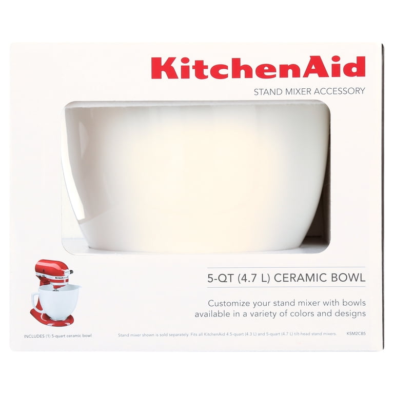 KitchenAid 5 Quart Mixer Ceramic Bowl in White Chocolate, KSM2CB5