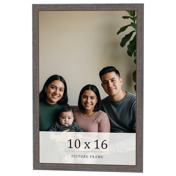 10x16 Frame Blue Kingsley Pewter Solid Wood Picture Frame Width 0.75 Inches |Interior Depth 0.5
