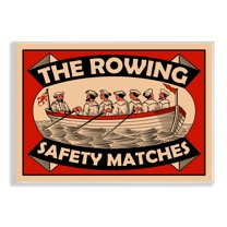Stupell Industries The Rowing Team Safety Matches Vintage Nautical Sport, 10 x 15, Designed by Mark Rogan