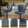 thumbnail image 6 of Hawsaiy Modern Bar Stools Set of 2, Adjustable Faux Leather Upholstered Swivel Bar Stools, Counter Height Bar Chairs with Back for Kitchen Island, Dark Blue, 6 of 10