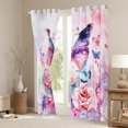 thumbnail image 3 of Manfei Colorful Romantic Flower Blackout Curtains Set of 2 (52x84 Each),Vintage Butterflies Window Curtains,Pink Blue Curtains and Drapes For Girls,Ultra Soft Home Decor, 3 of 6