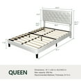 Amolife Queen Bed Frame with Adjustable Headboard, Diamond Button