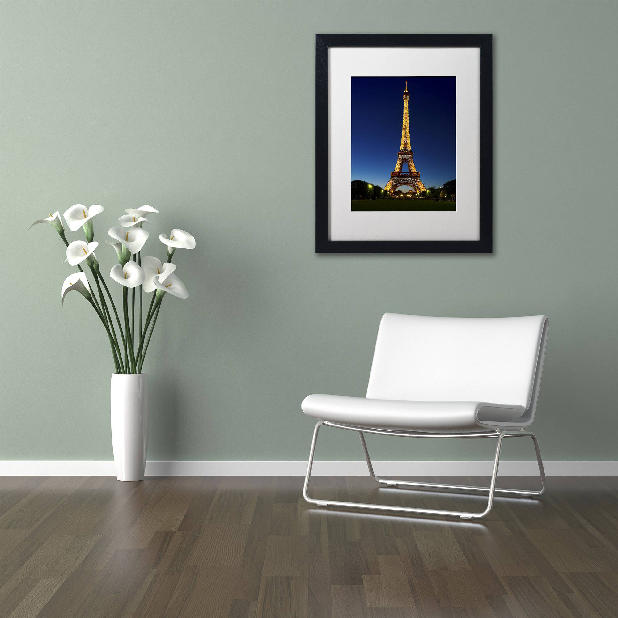 Trademark Fine Art "Evening Light Show" Canvas Art by Michael Blanchette Photography White Matte, Black Frame