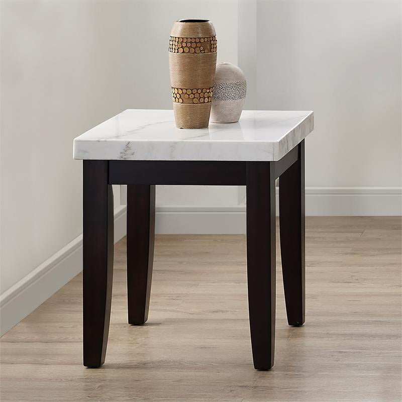 Steve Silver Francis White Marble Top End Table