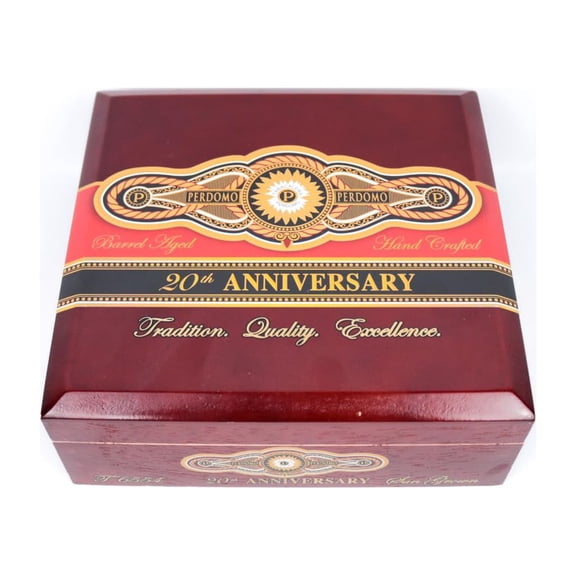 Perdomo 6554 Sun Grown 20th Anniversary Empty Wood Cigar Box 7.75" x 7.5" x 3"