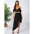 thumbnail image 5 of Aislor Womens Ancient Greek Dress Asymmetrical Hem Sling Stage Performance Costume Black M, 5 of 7