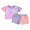 Ivory, variant on Qtinghua 2Pcs Infant Toddler Baby Boy Girl Summer Outfits Short Sleeve Contrast Color Tops and Shorts Clothes