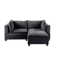 thumbnail image 4 of Lilola Home Madison Dark Gray Fabric Sectional Loveseat Ottoman, 4 of 6