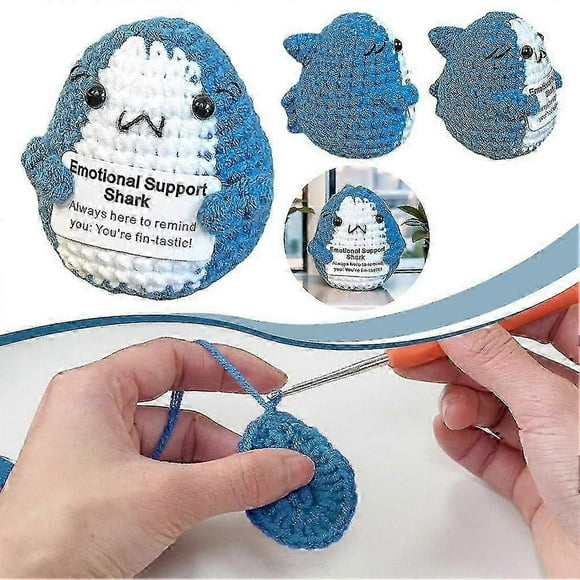 Crochet Shark Gifts Crocheted Emotional Support Animal Unique Birthday