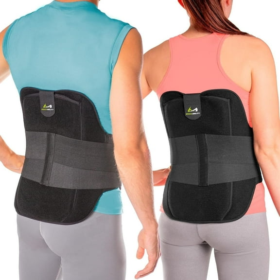 BraceAbility LSO Back Brace - Adjustable Lumbar Support Belt for Lower Back Pain, Disc Decompression and Posture Stabilization (M)