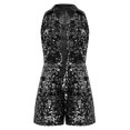 thumbnail image 3 of inhzoy Girls Sequin Romper Jumpsuit Sparkly Sleeveless Prom Concert Party Outfit Dancing Leotard Black 8, 3 of 5