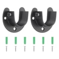 thumbnail image 1 of Soporte de barra de armario Uxcell, 2 piezas de soporte de armario con brida en forma de U de acero inoxidable para barra de 25 mm de diámetro, negro, 1 of 7