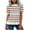 Brown, variant on EazyTech Women's Spring Summer Casual Loose Striped Ruffle Trim Short Sleeve Crew Neck Top