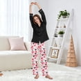 thumbnail image 6 of Dailycode Women's Pajama Pants Wide Leg Lounge Pj Bottoms With Pockets Heart Shape Cats, 6 of 7