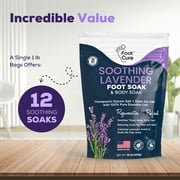 Foot Cure Soothing Lavender Foot Soak - Pedicure Foot Spa with Epson Salts for Soaking Feet, Athletes Foot, Callus Softening, Foot odor Scent 16oz