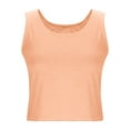 thumbnail image 4 of Tank Tops for Women under $5 Sleeveless Round Neck Loose Tank Orange M, 4 of 6