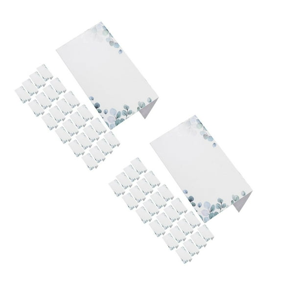Masteelf 80 pcs  Eucalyptus Wedding Place Cards Foldable Seating Name Tags For Table Setting Greenery Tent Cards For Birthday Party Invitations And Buffet Food Labels
