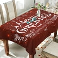 thumbnail image 4 of SKYSONIC Christmas Snowflake Tablecloth Waterproof Washable Polyester Square Table Cover Durable Tablecloth for Kitchen Dining Table Party Decor (60 X 90 Inch), 4 of 7