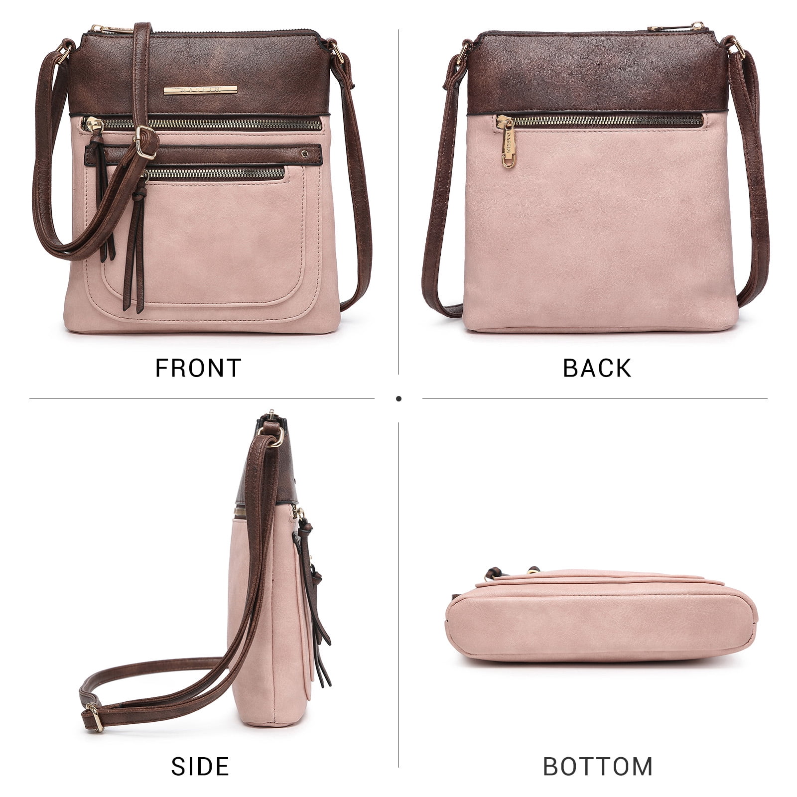 Lightweight Crossbody Bags for Women Shoulder Bag Purse Vegan Leather Soft Travel Handbag with Multi Pockets