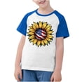 thumbnail image 2 of MKOSPLRT Chemises Tournesol Drapeau Américain Enfants Garçons Filles Manches Courtes à Blocs de Couleur Chemises Raglan Col Rond Chemises du 4 Juillet 3-14 Ans, 2 of 7