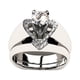thumbnail image 1 of Anillos para mujer, regalos para mujer, 2 piezas, forma de corazón desmontable, diamante brillante, 2 en 1, para compromiso, boda, el anillo, 1 of 3