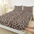 thumbnail image 3 of Manfei Brown Cheetah Print Full Size Sheets for Female, Modern Fashion Style Bed Sheets, Cow Stripes Sheet Sets, Super Cozy Room Decor, 4pcs, 3 of 7
