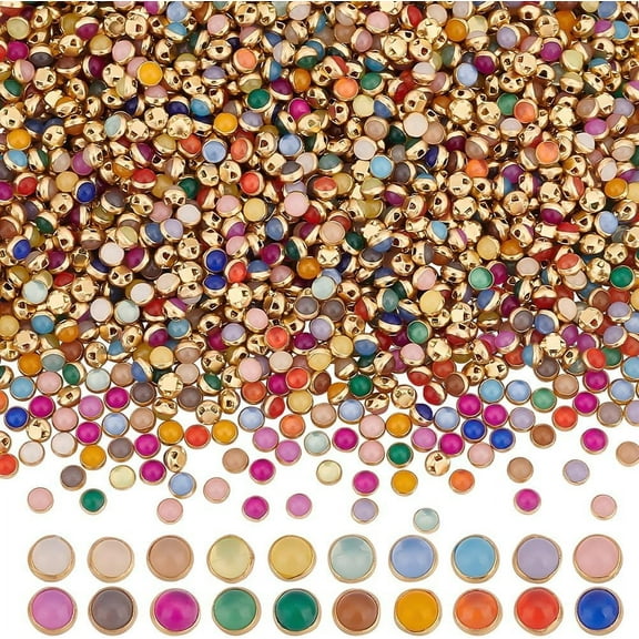 200 Pcs 20 Colors Mini Round Brass Buttons 4.5mm 2 Hole Plastic Clear Buttons Sewing Button Metal Button Embellishments for BJD Coats Clothing and Suits colorful
