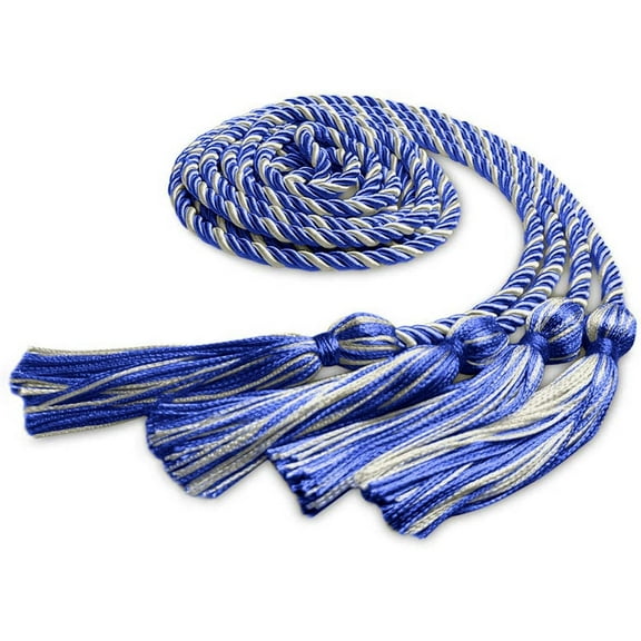 Endea Graduation Double Graduation Honor Cord Royal Blue/Silver