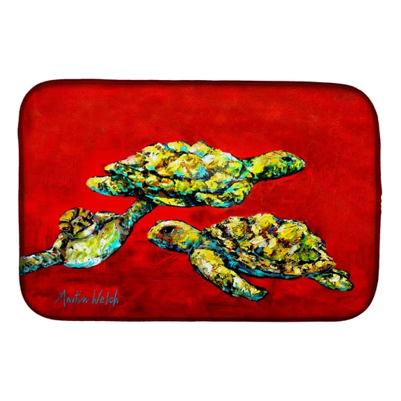 Drifting Home Turtles Dish Drying Mat