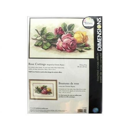 UPC: 0088677137205 | Dimensions Cross Stitch Kit 14×9 Rose Cutting