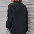 thumbnail image 5 of Astylish Camisas de pana para mujer Blusas casuales de manga larga con botones Top (negro), 5 of 5